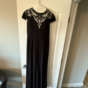 Adrianna Papell Black Lace Maxi Dress